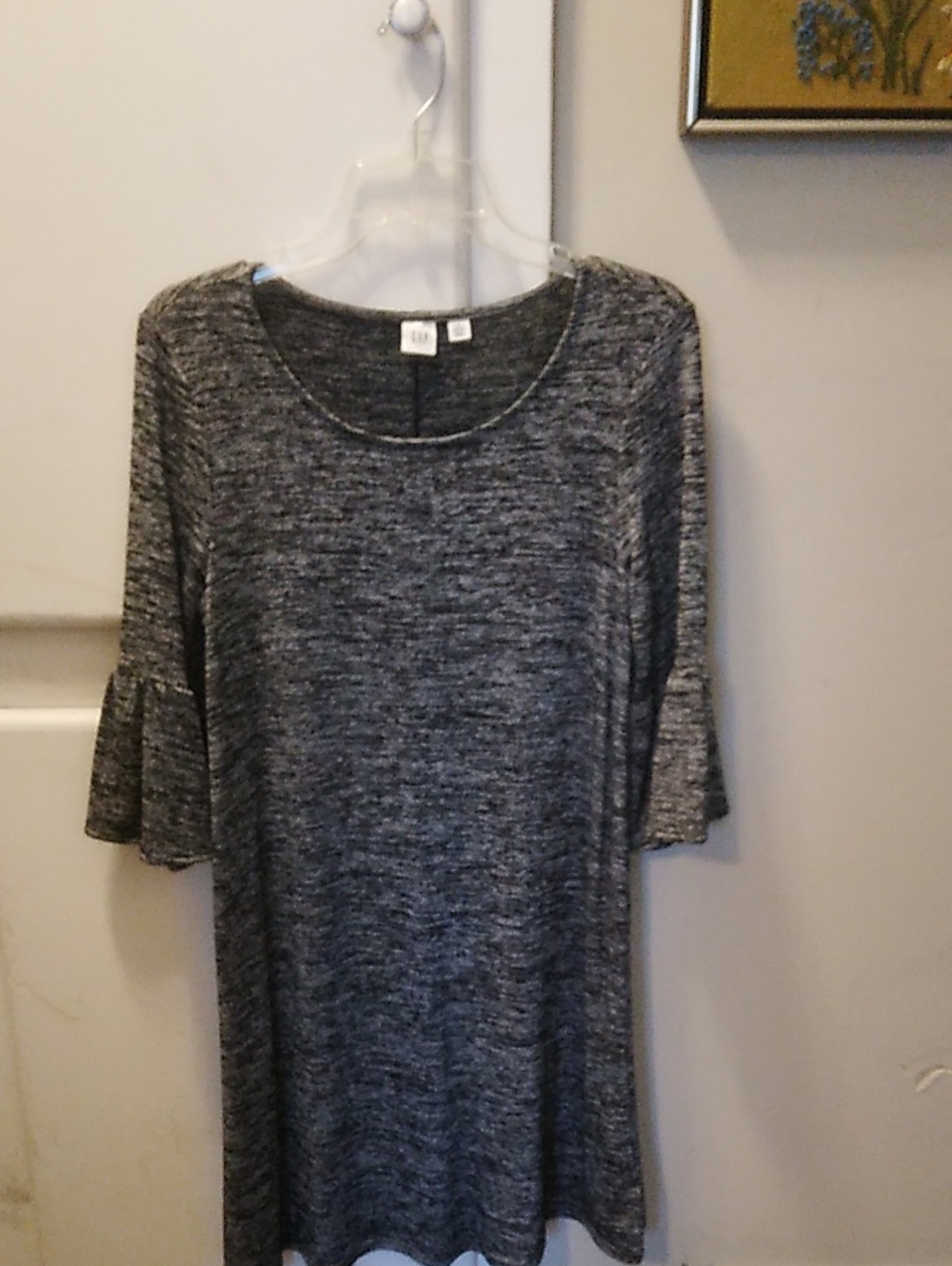 GAP Heather Gray Ruffle-Sleeve Dress